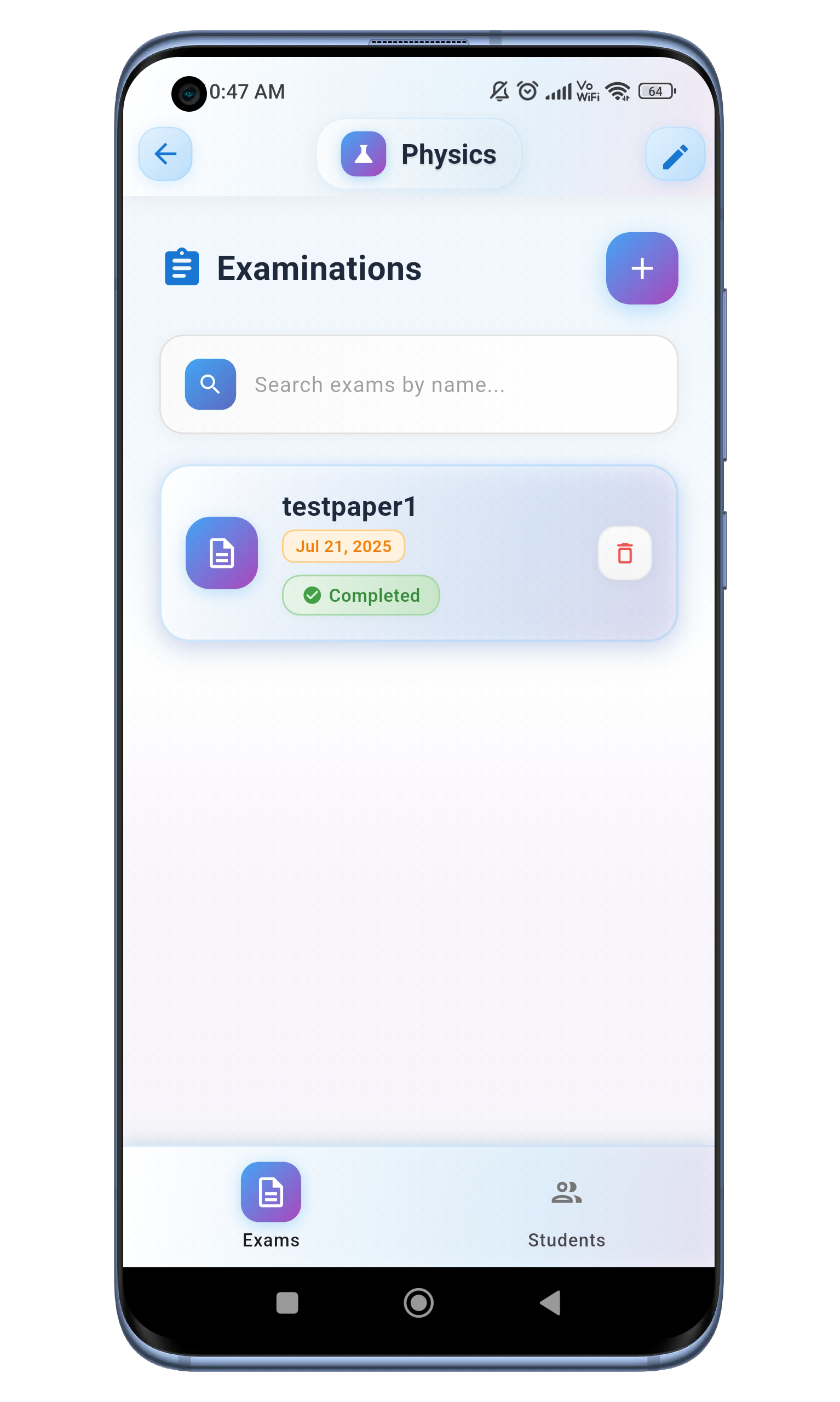 RedInk Test Details Screen